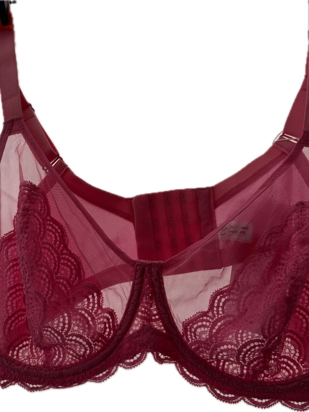 Sheer Lace Minimizer Bra Underwire Bra in bubblegum Pink - Picture 1 of 4